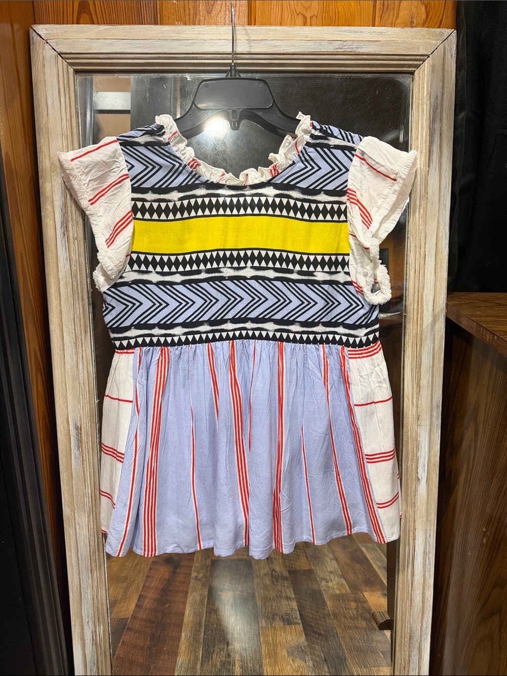 THML Women’s Yellow, Blue & White Patterned Tank Top